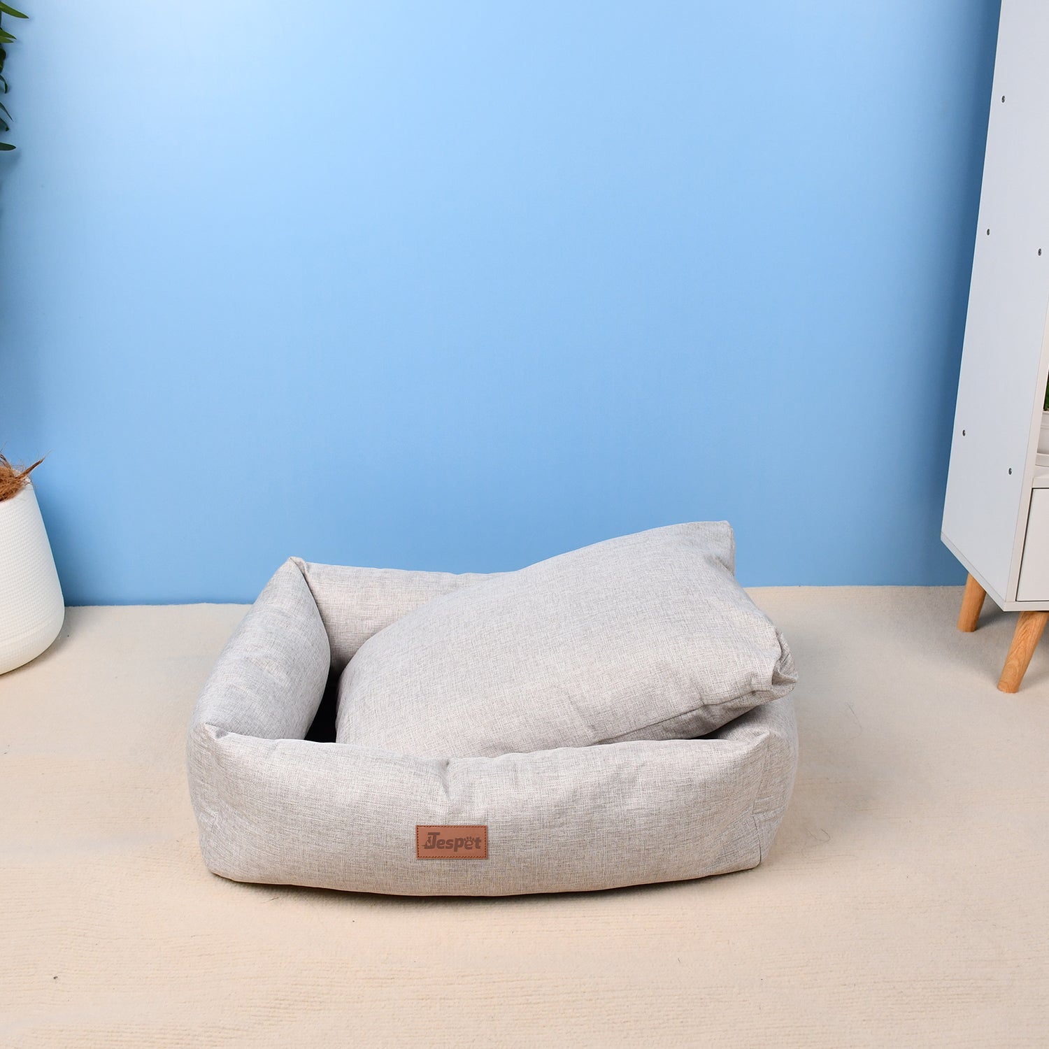 Jespet Durable Dog Bed, Comfortable Egg-Crate Foam Sofa, Khaki