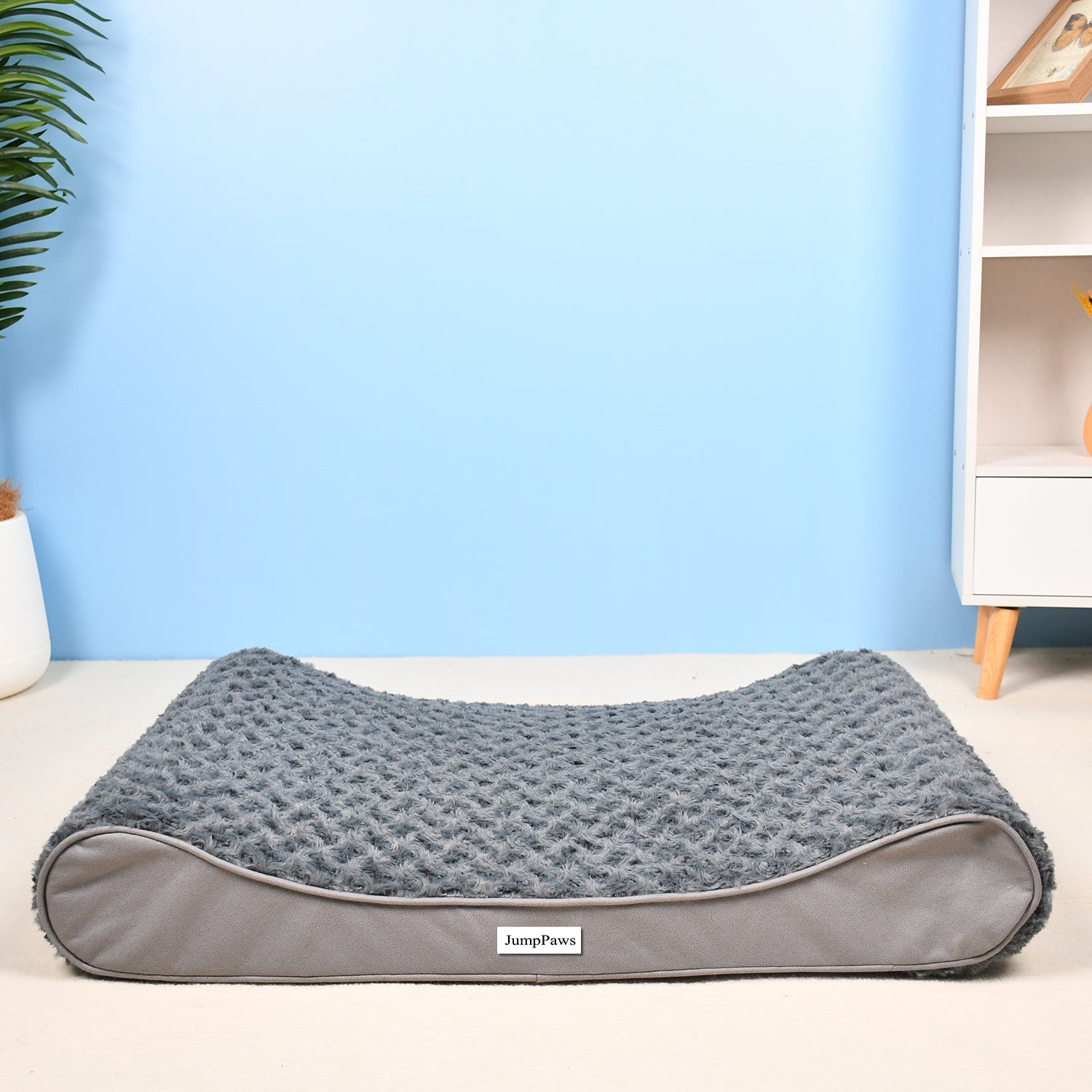 JumpPaws Dog Pillow for Household, Comfortable Indoor & Outdoor Pet Pillow, Grey, 36''
