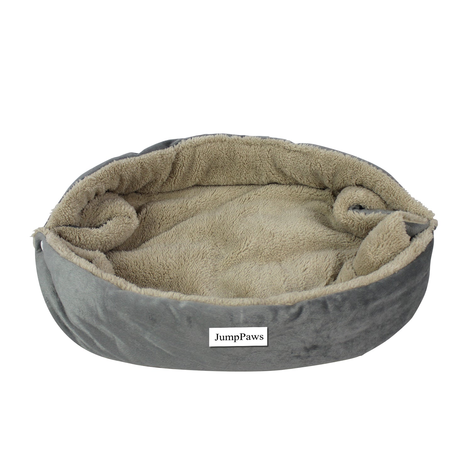JumpPaws Portable Dog Beds, Comfortable Doggy beds for Medium Dogs, Green & Grey