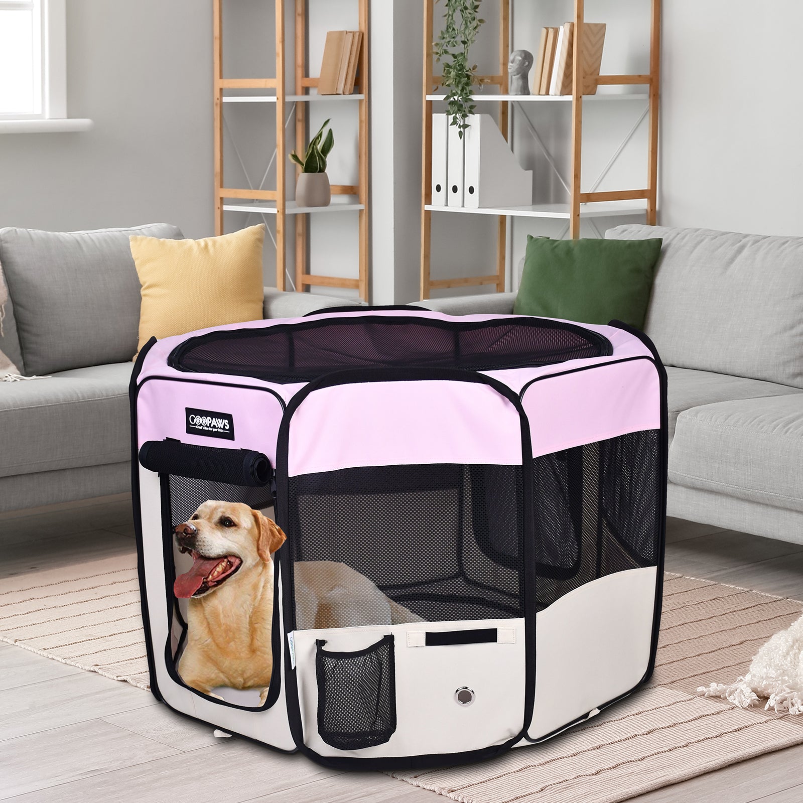 Jespet 2-Door Portable Soft-Sided Dog, Cat & Small Pet Exercise Plaype ...