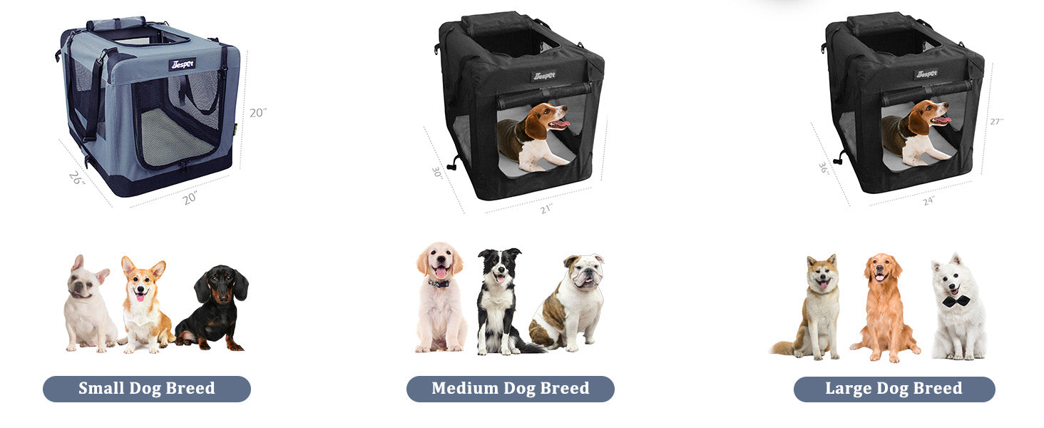 Jespet & GOOPAWS Indoor & Outdoor 3-Door Collapsible Soft-Sided Dog, C
