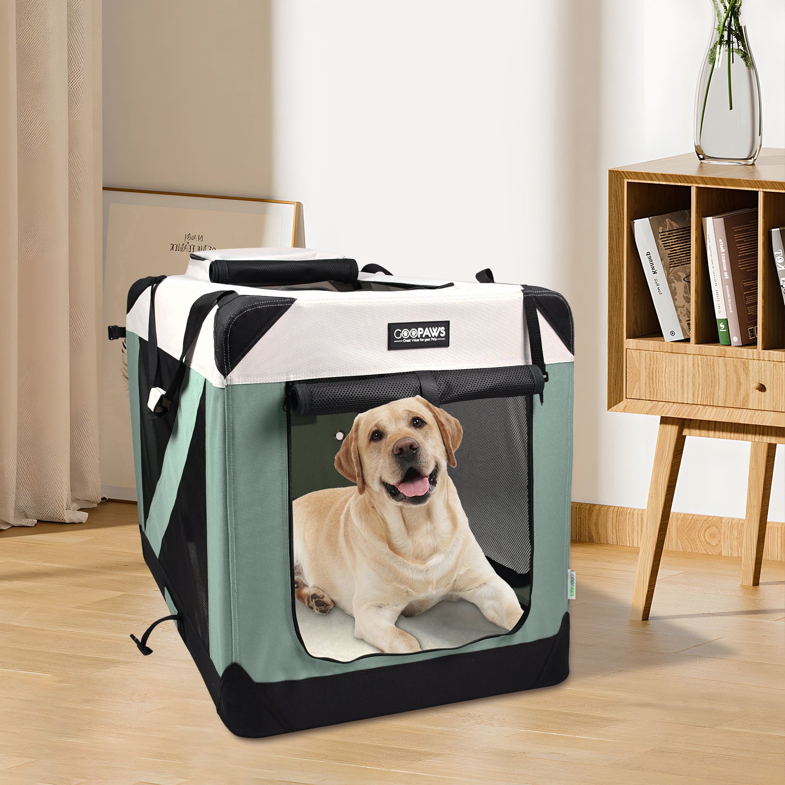 Jespet & GOOPAWS Indoor & Outdoor 3-Door Collapsible Soft-Sided Dog, C