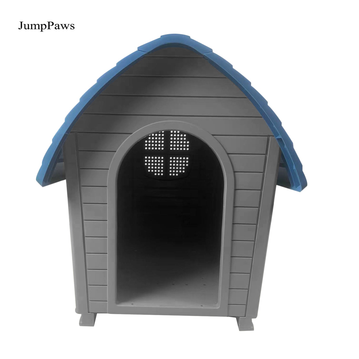 JumpPaws Nesting Boxes for Household Pets, Plastic Dog House for Small Medium Dogs, Grey, 30"D x 24"W x 26"H