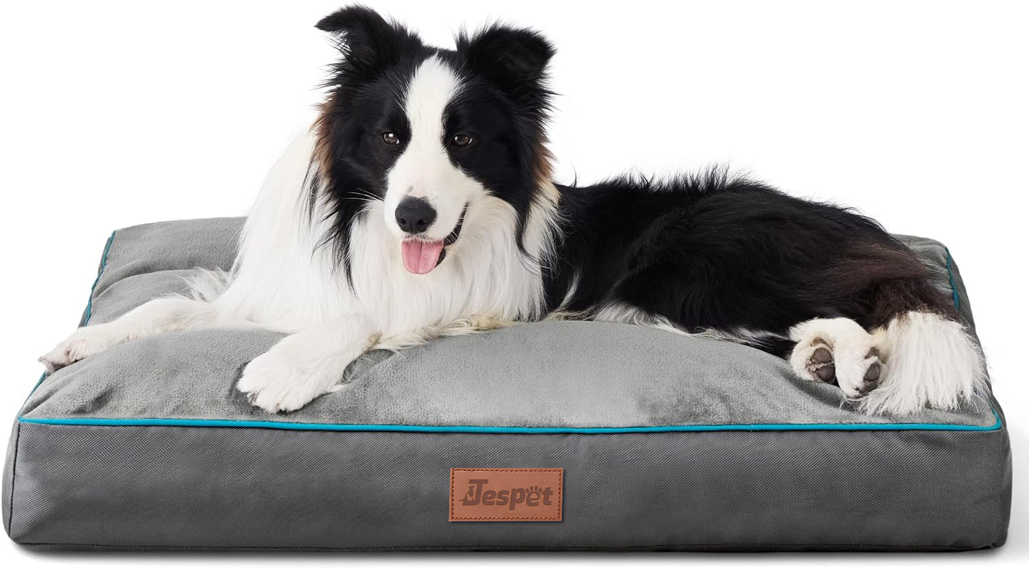 Jespet Dog Bed for Large Dogs, Comfortable Egg-Crate Foam Sofa, Grey