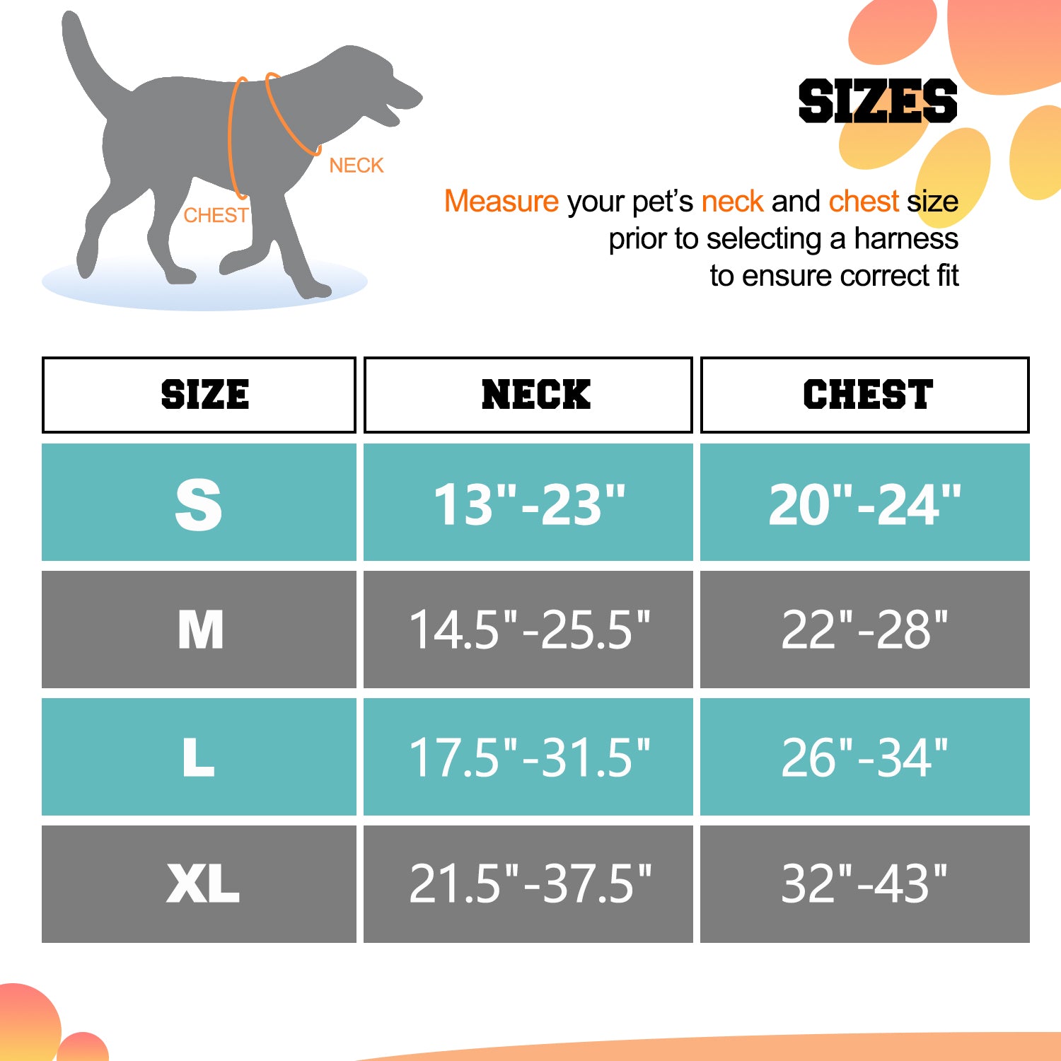 GOOPAWS Padded Reflective Pet Dog Harness, Lightweight Ripstop, Orange