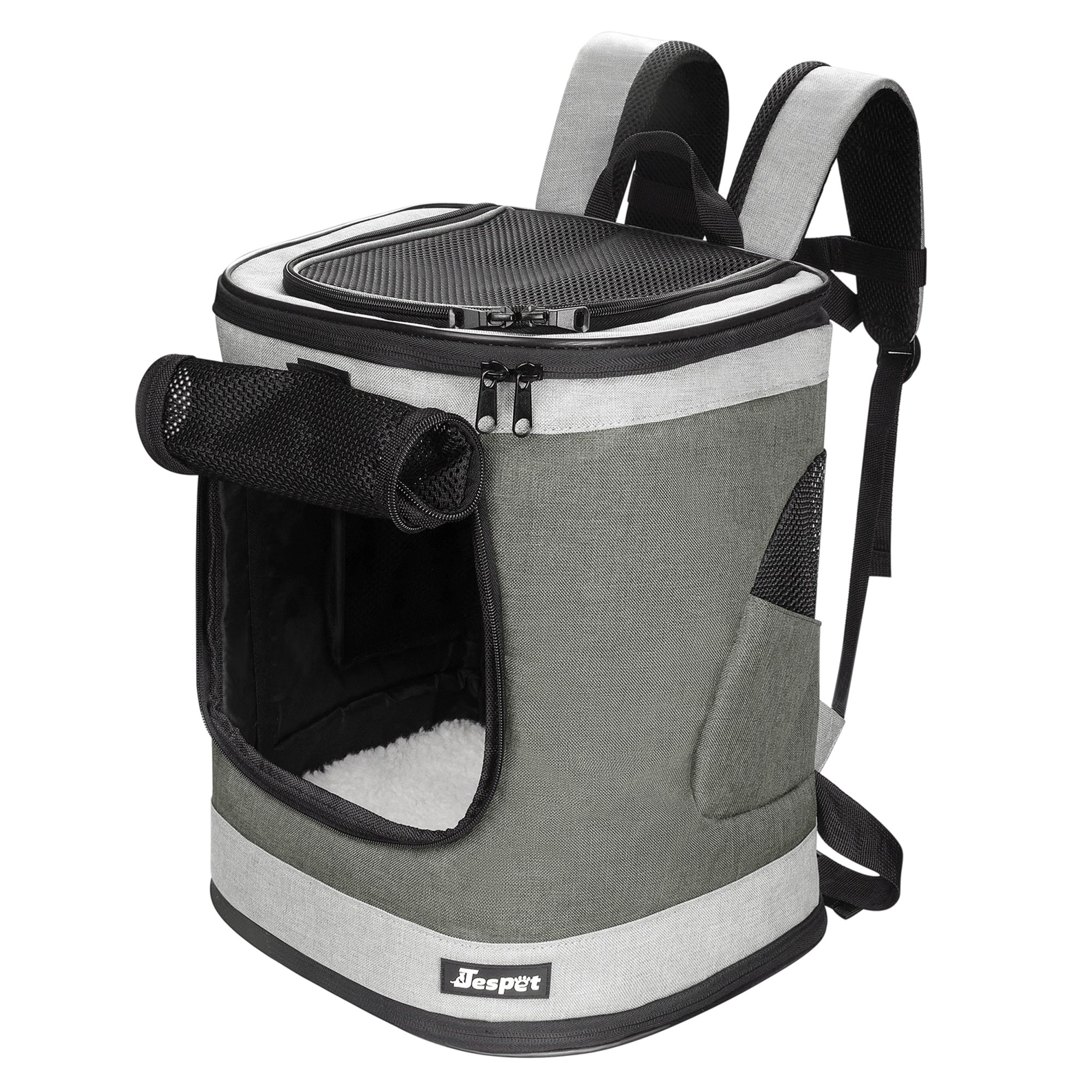 GOOPAWS Pet Soft Backpack Carrier for Small Dog Cat, Smoke Grey, 13''