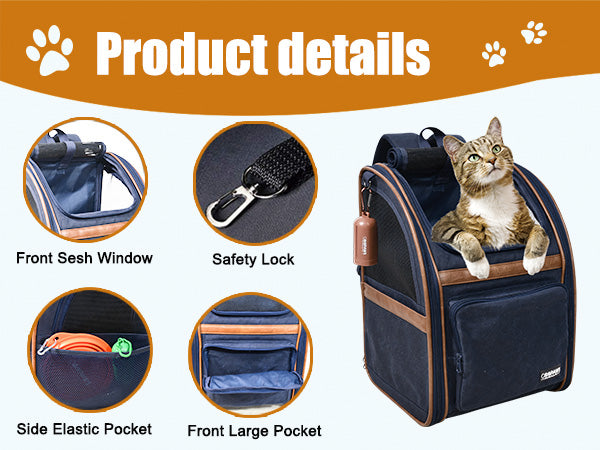 JESPET Pet Carrier Backpack For Dogs & Cats - Collapsible Breathable Mesh For Pets Up To 25 Lbs