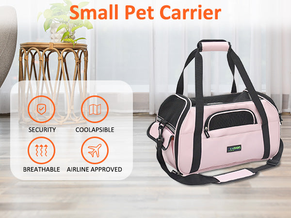 GOOPAWS Soft Sided Small Pet Carrier Comfort for Travel, Pink, 19 – Jespet  Inc